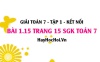Bài 1.15 SGK Toán 7 tập 1 Kết nối tri thức